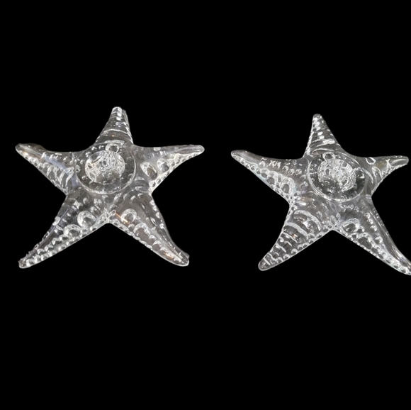 Cristal D'Arques Starfish Candle Holders Set Of 2 - Picture 2 of 9
